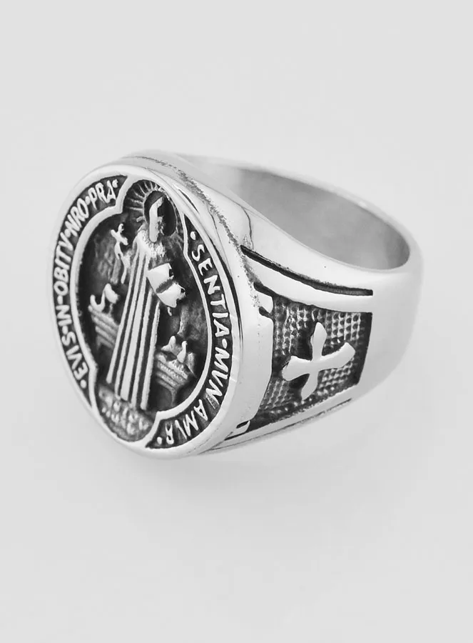 Saint Benedict Signet Ring - Size 59 (pic 2)