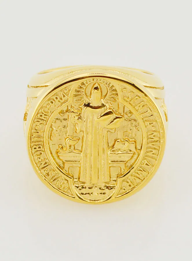 Saint Benedict Signet Ring - Size 57 (pic 1)