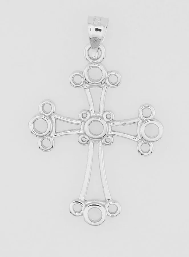 Chaldean Cross Pendant Silver - 22mm (pic 1)