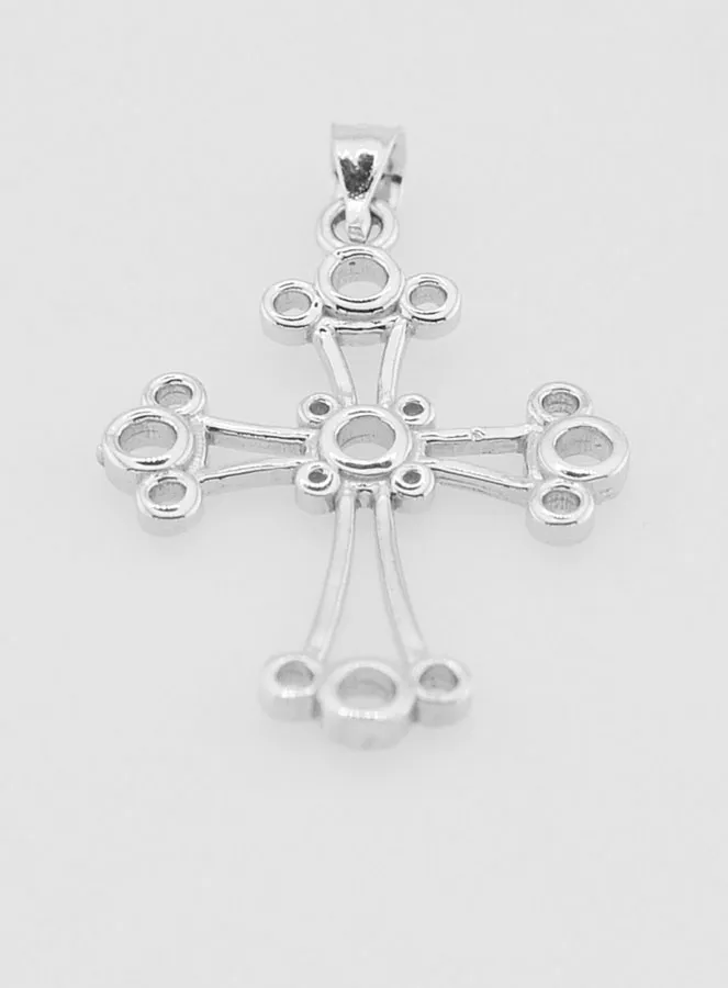 Chaldean Cross Pendant Silver - 22mm (pic 2)