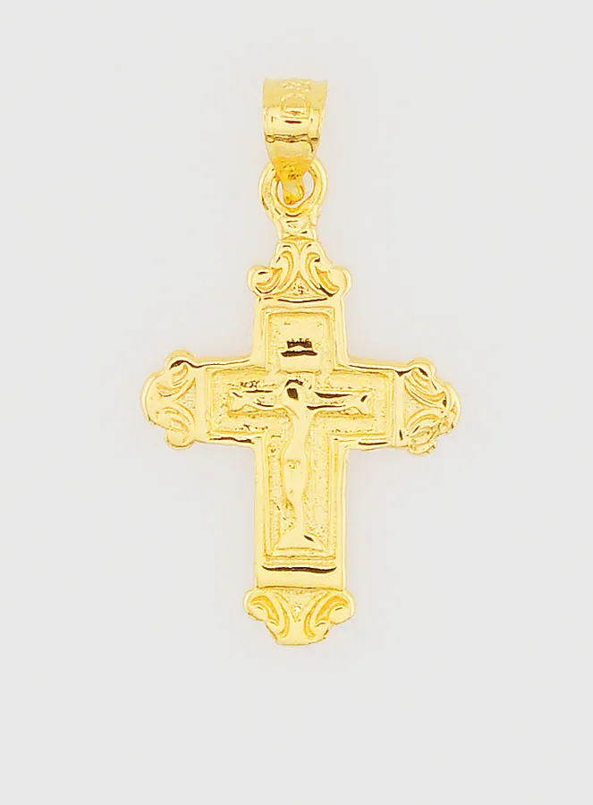 Broad Cross Pendant Gold-Plated - 18mm (pic 1)