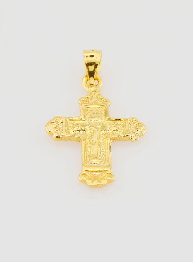 Broad Cross Pendant Gold-Plated - 18mm (pic 2)