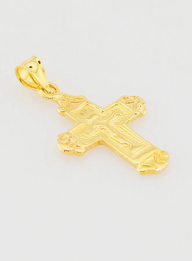 Broad Cross Pendant Gold-Plated - 18mm (pic 3)