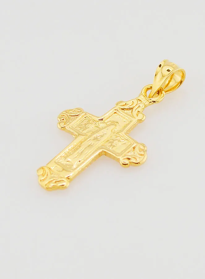 Broad Cross Pendant Gold-Plated - 18mm (pic 4)