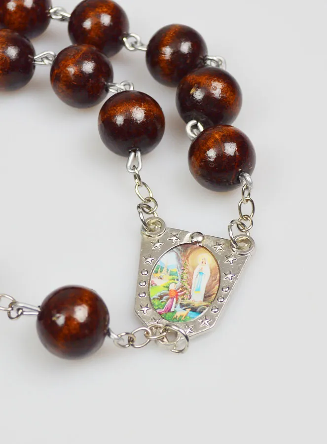 Large Wall Rosary from Lourdes in Black Wood (pic 3)