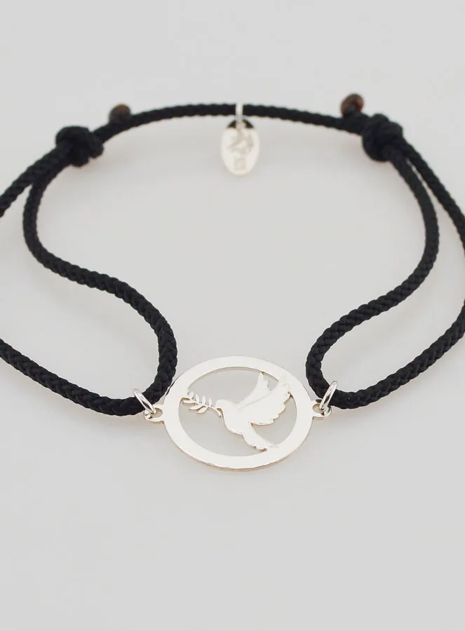 Silver and Black Cord Bracelet - Holy Spirit (pic 2)