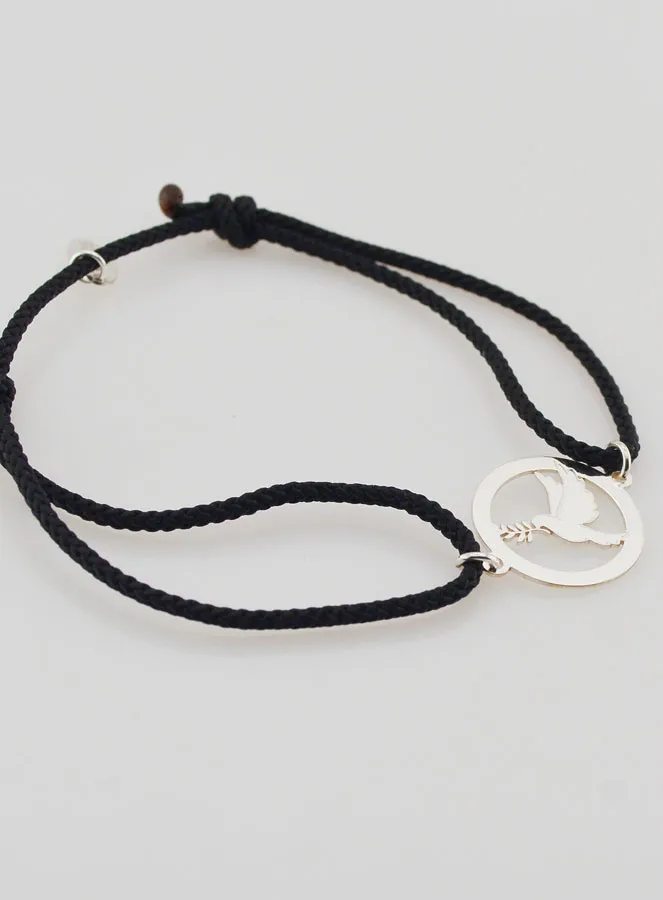 Silver and Black Cord Bracelet - Holy Spirit (pic 3)