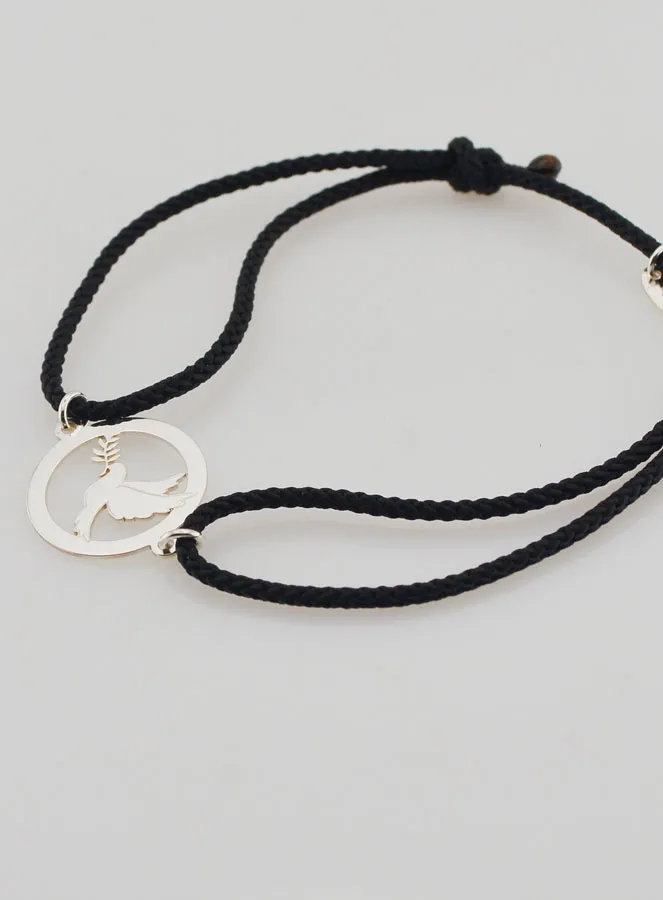 Silver and Black Cord Bracelet - Holy Spirit (pic 4)