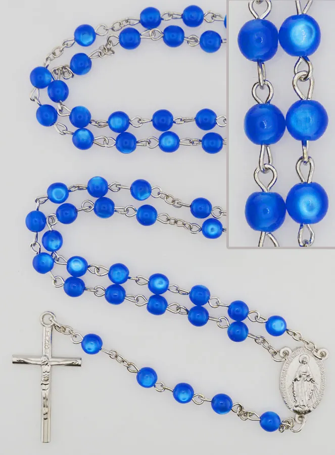 Miraculous Medal Rosary - Blue (pic 1)