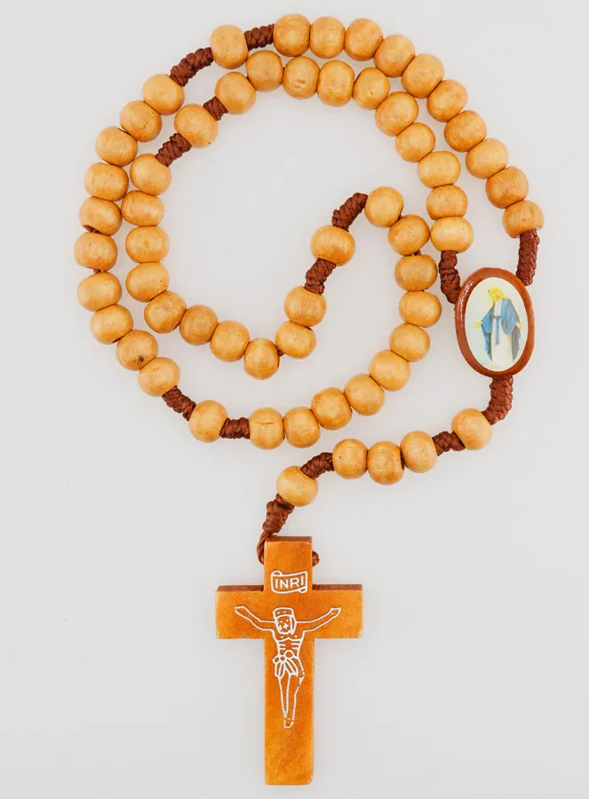 Miraculous Virgin Rosary Wooden Beads (pic 1)