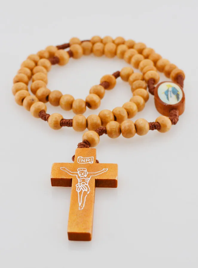 Miraculous Virgin Rosary Wooden Beads (pic 2)