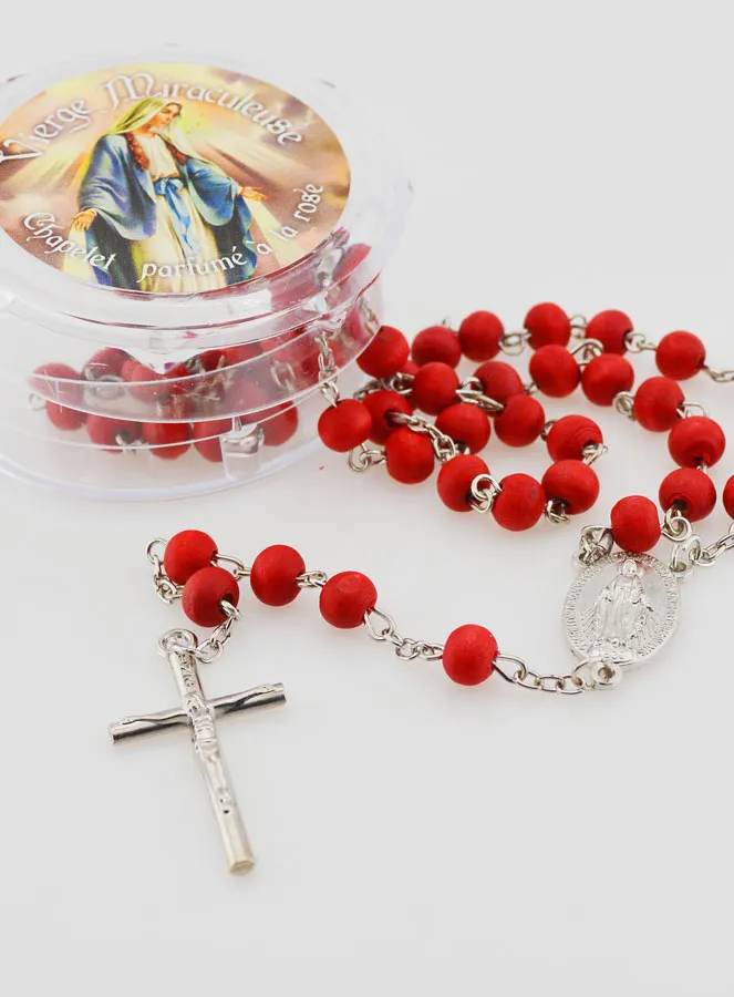 Miraculous Virgin Medal Rosary in Rosewood (pic 1)