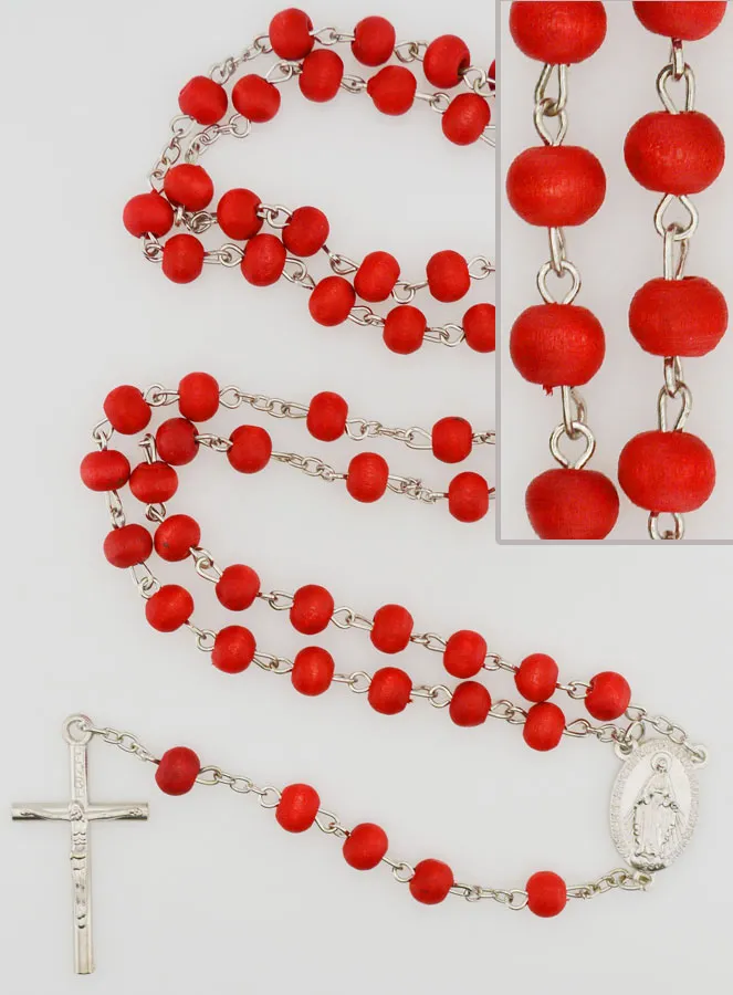Miraculous Virgin Medal Rosary in Rosewood (pic 2)