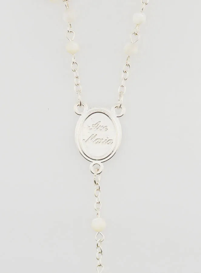 Miraculous Medal Rosary in Genuine Mother-of-Pearl (pic 4)