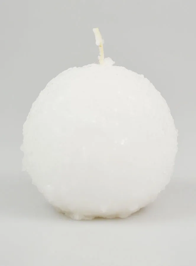 Tabletop Candle Winter Ball - 8cm (pic 1)
