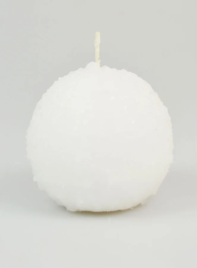 Snowball Christmas Candle - 8cm (pic 1)