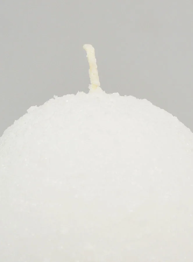 Tabletop Spherical Candle with Ice Crystals 8cm - White (pic 3)