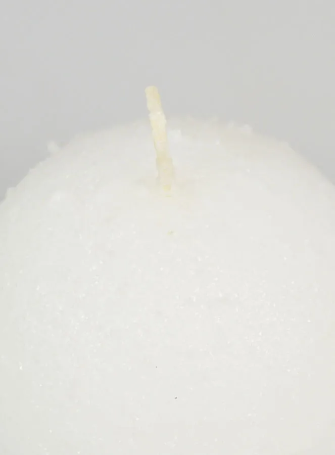 Tabletop Spherical Candle with Ice Crystals 8cm - White (pic 4)