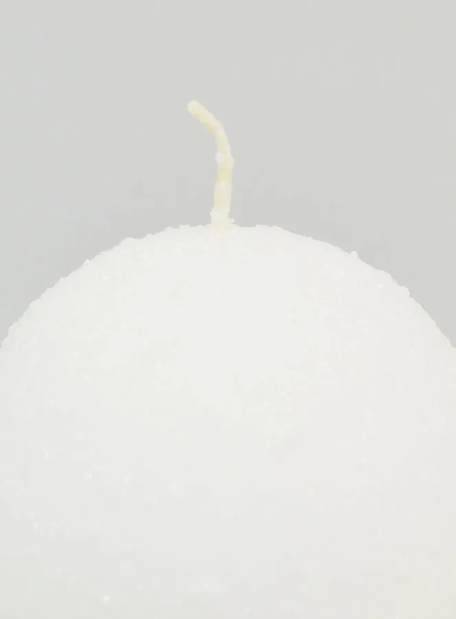 Frosted Ball Christmas Candle 8cm - White (pic 3)