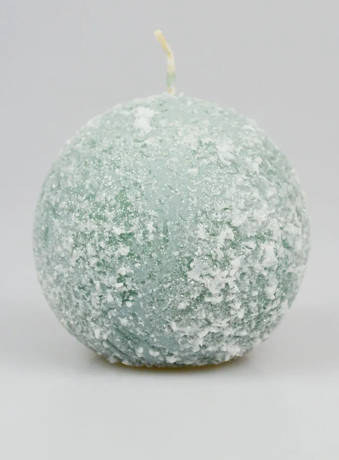 Tabletop Spherical Candle with Ice Crystals 8cm - Green (pic 1)