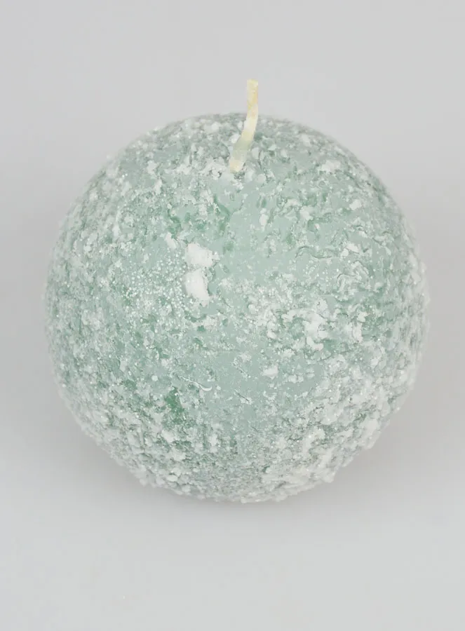 Tabletop Spherical Candle with Ice Crystals 8cm - Green (pic 2)