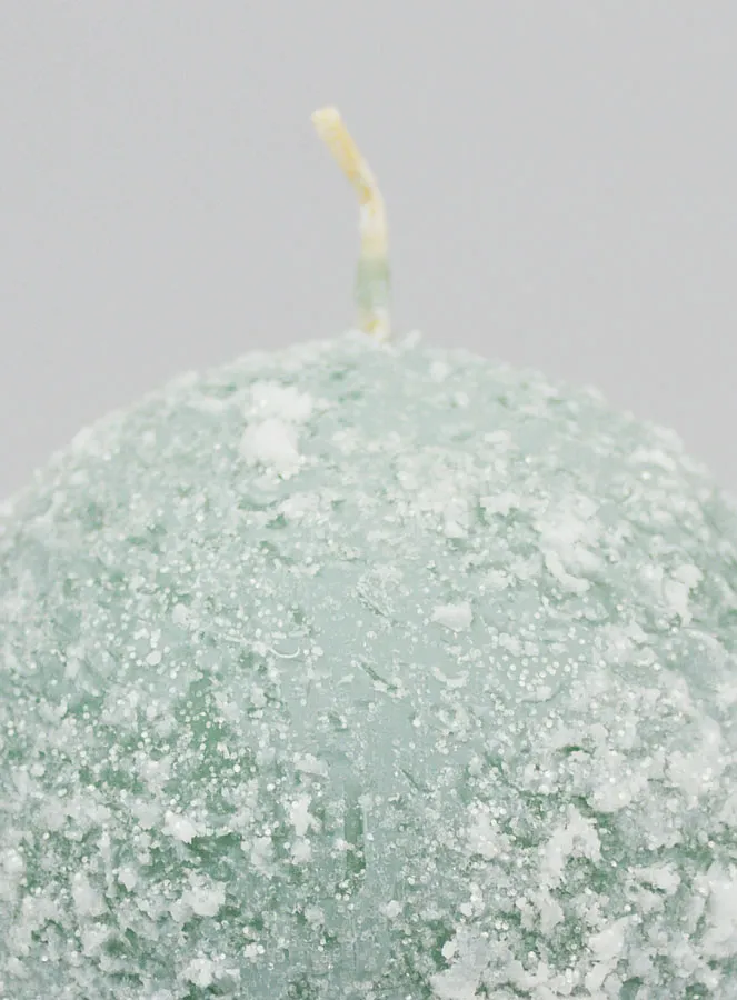 Tabletop Spherical Candle with Ice Crystals 8cm - Green (pic 3)