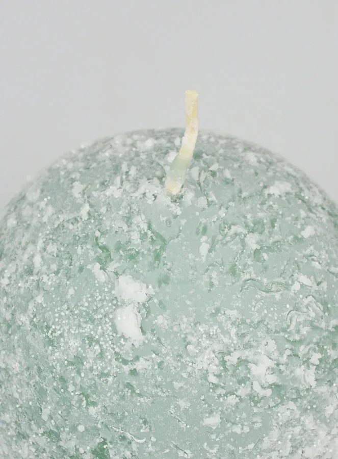 Tabletop Spherical Candle with Ice Crystals 8cm - Green (pic 4)