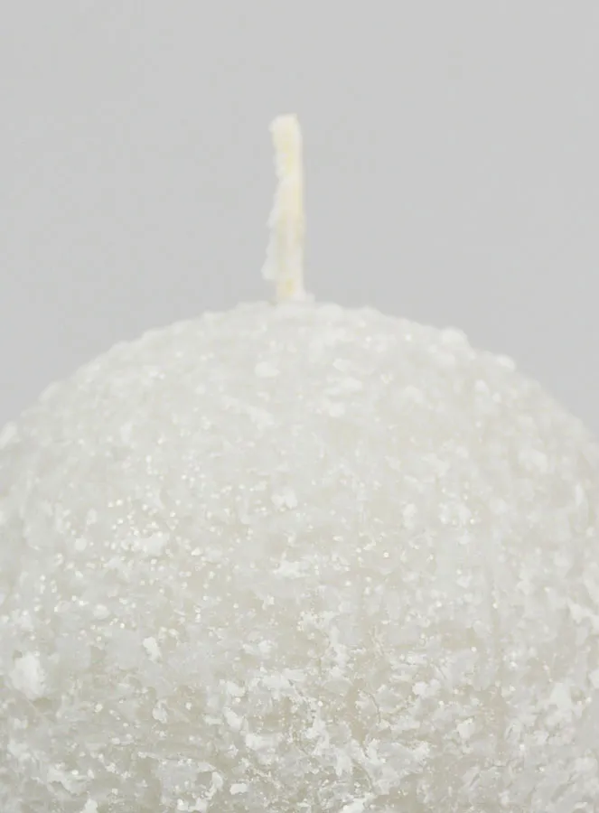 Tabletop Spherical Candle with Ice Crystals 8cm - Silver (pic 3)