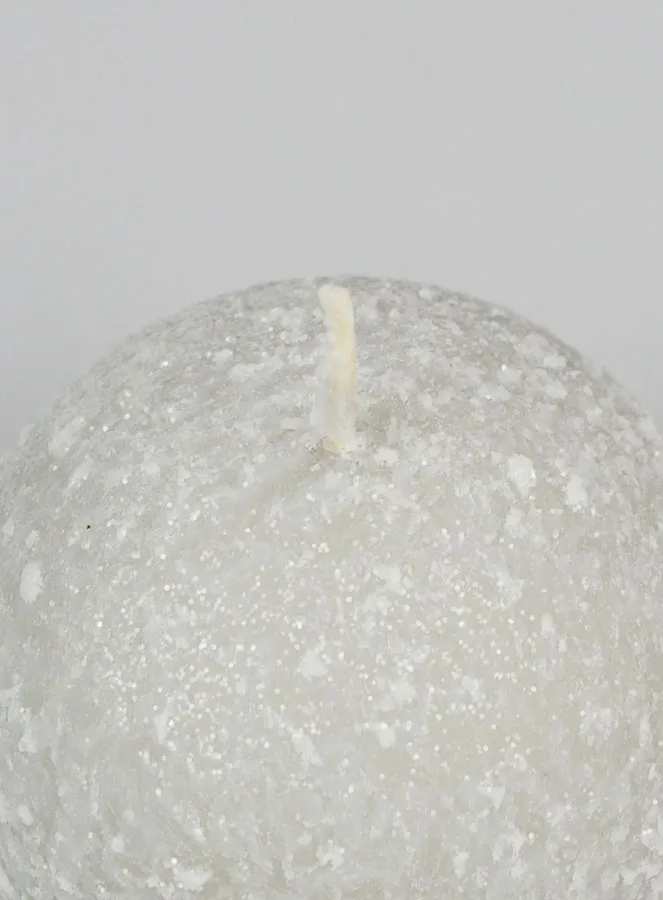 Tabletop Spherical Candle with Ice Crystals 8cm - Silver (pic 4)