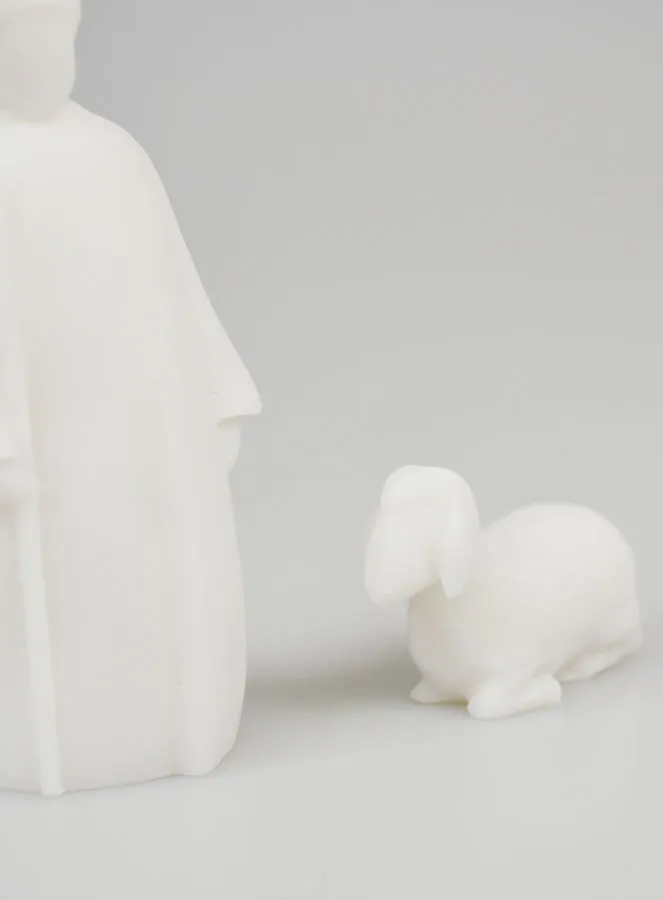 Alabaster Christmas Nativity Scene Shepherd and Sheep - 9cm (pic 2)