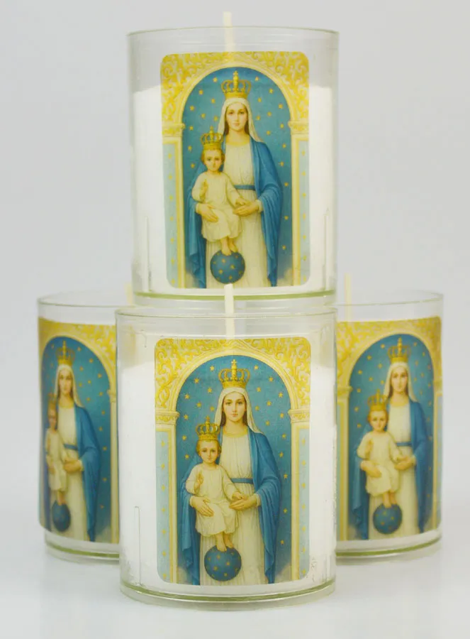 Set of 4 Votive Candles Our Lady of Victories (pic 1)