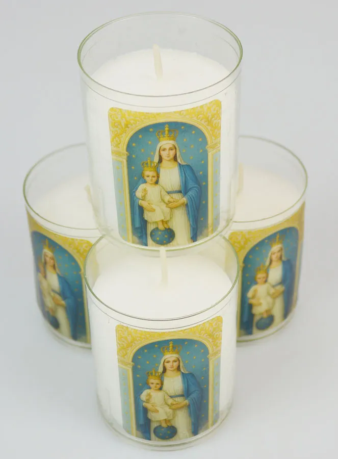 Set of 4 Votive Candles Our Lady of Victories (pic 2)