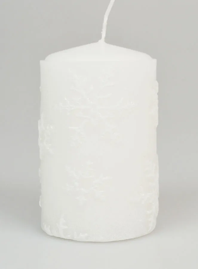 Snow Crystal Tabletop Candle - White (pic 1)