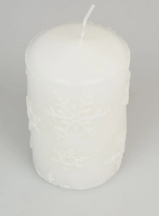 Snow Crystal Tabletop Candle - White (pic 2)