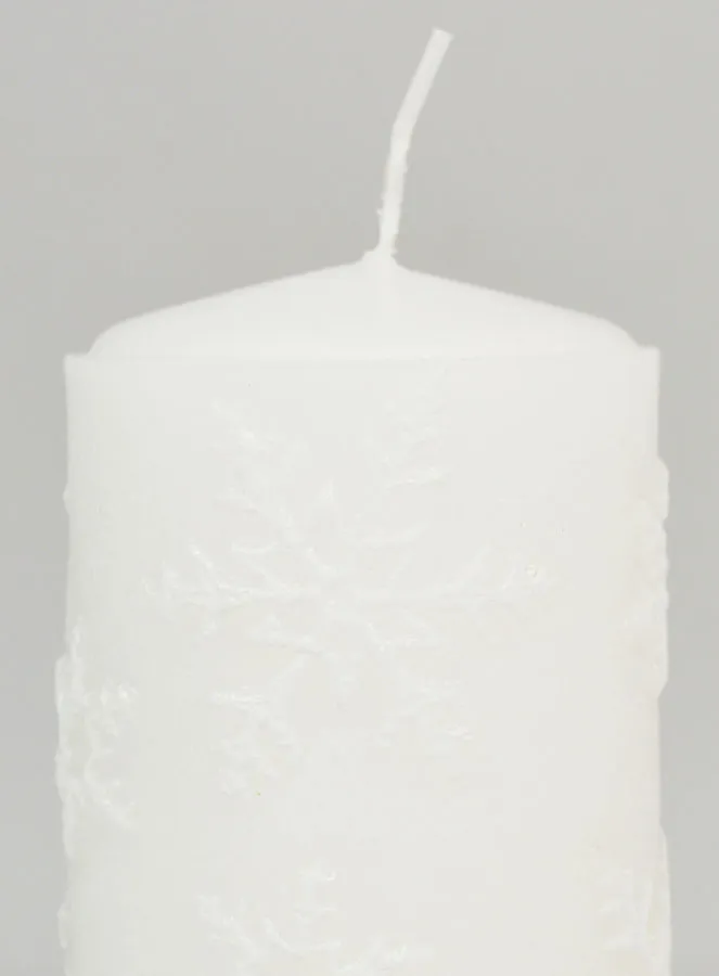 Snow Crystal Tabletop Candle - White (pic 3)