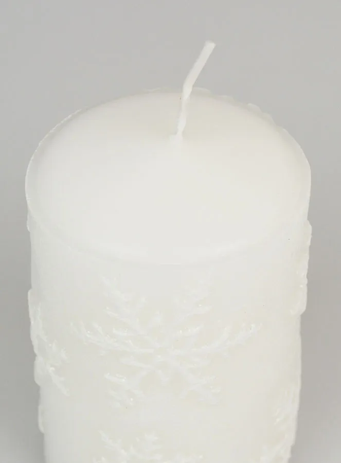Snow Crystal Tabletop Candle - White (pic 4)