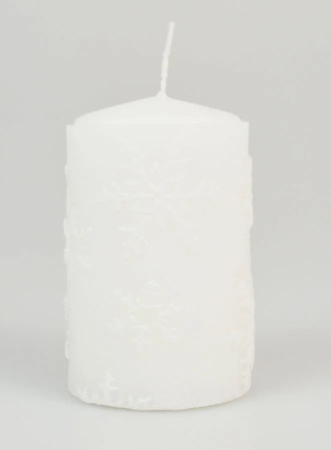 Snowflake Christmas Candle - White (pic 1)