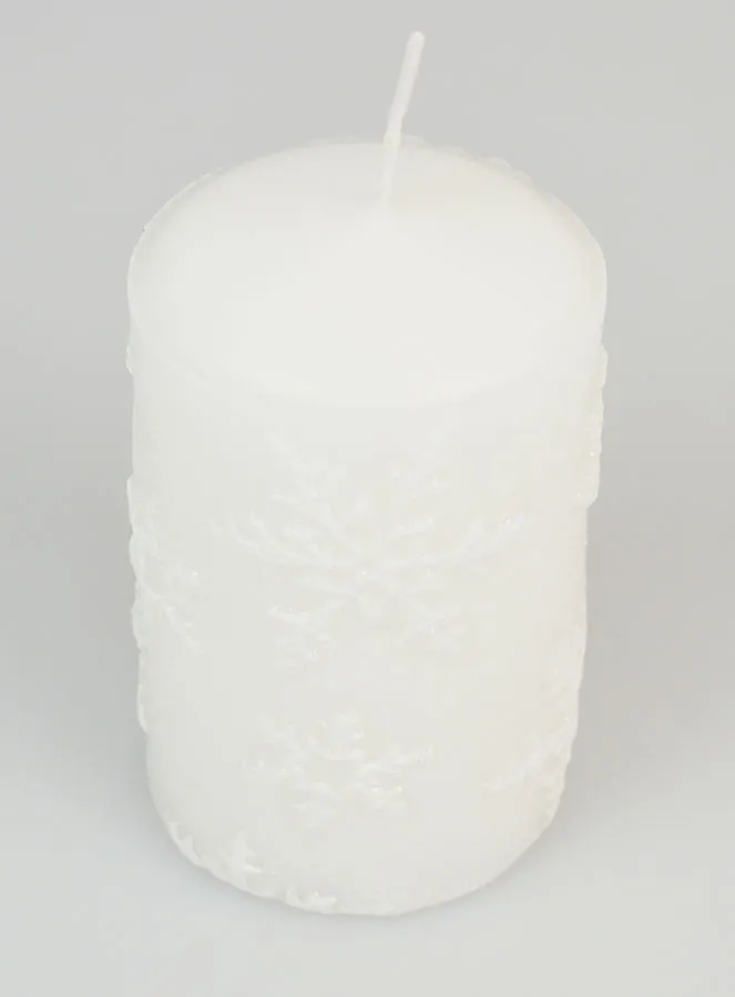 Snowflake Christmas Candle - White (pic 2)