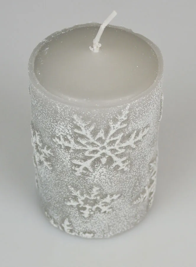 Snow Crystal Tabletop Candle - Silver (pic 2)