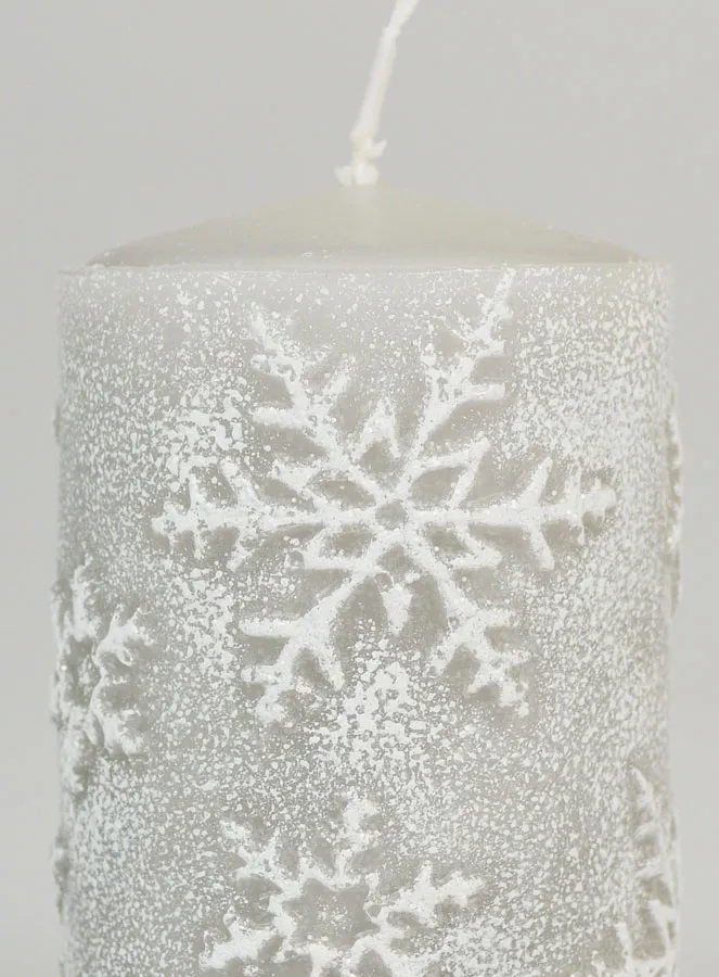 Snow Crystal Tabletop Candle - Silver (pic 3)
