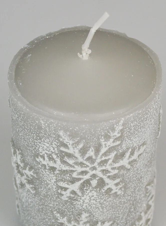 Snow Crystal Tabletop Candle - Silver (pic 4)