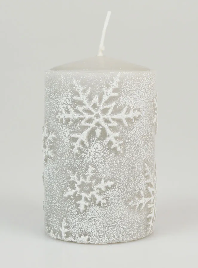 Snowflake Christmas Candle - Silver (pic 1)