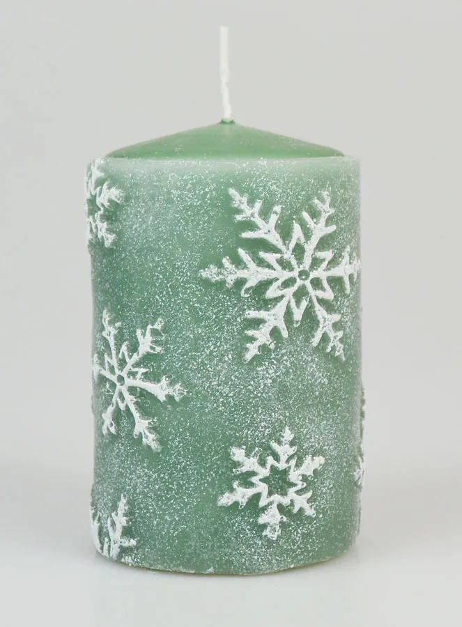 Snowflake Christmas Candle - Pine Green (pic 1)