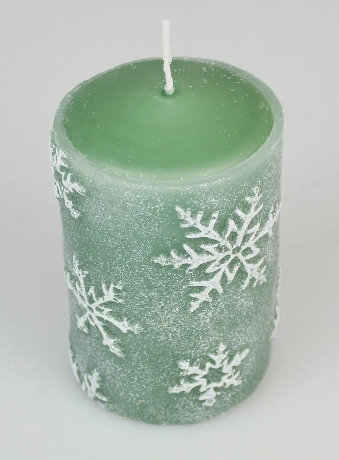 Snowflake Christmas Candle - Pine Green (pic 2)