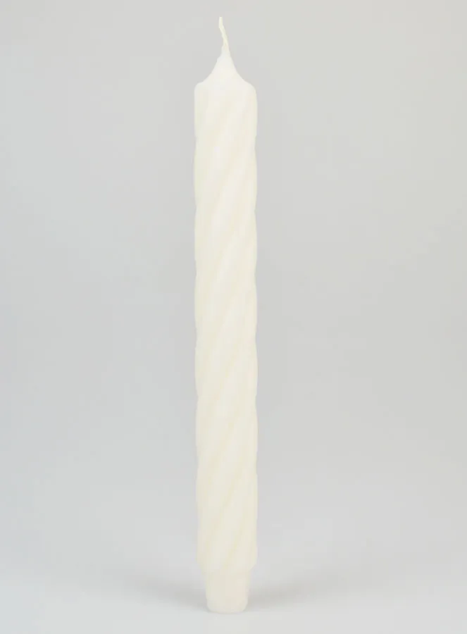 Twist Taper Candle 25cm - Ivory (pic 1)