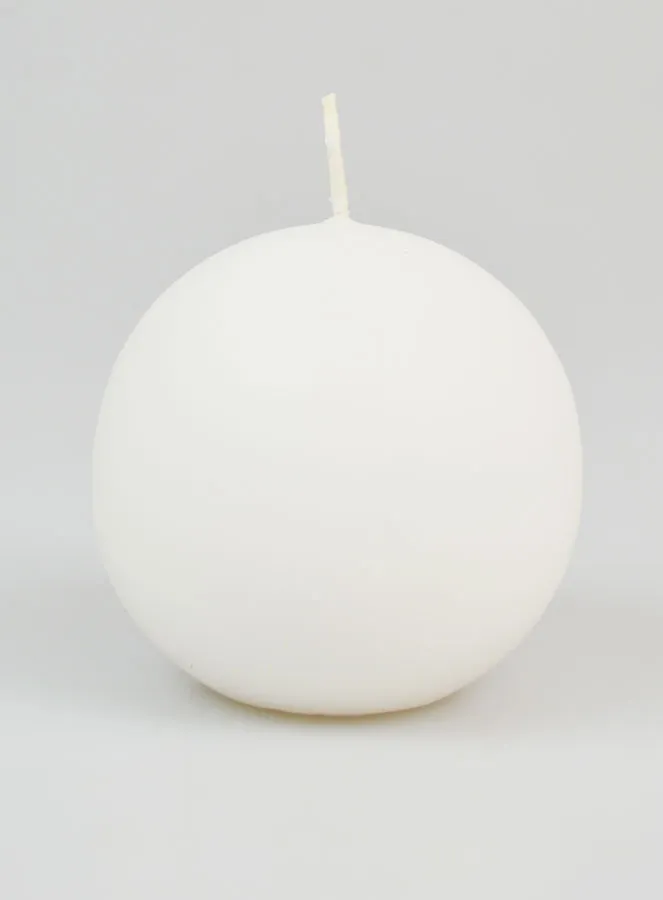 Decorative Ball Candle 80mm - White (pic 1)