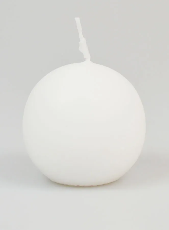 Decorative Ball Candle 60mm - White (pic 1)