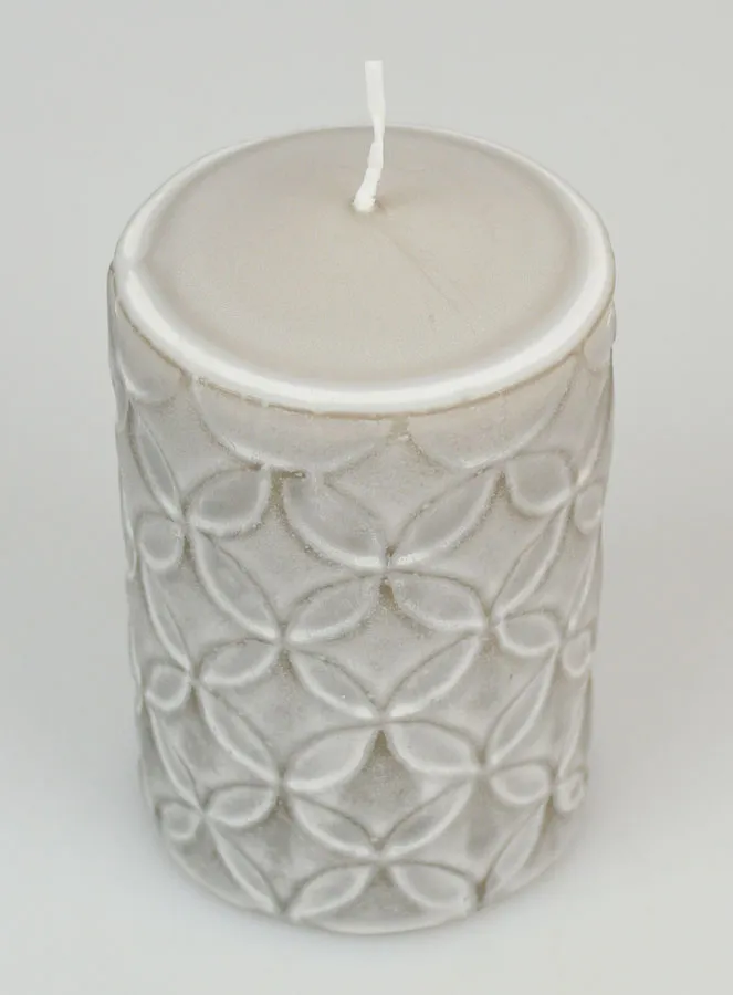 Ceramic Motif Tabletop Candle - Grey (pic 2)