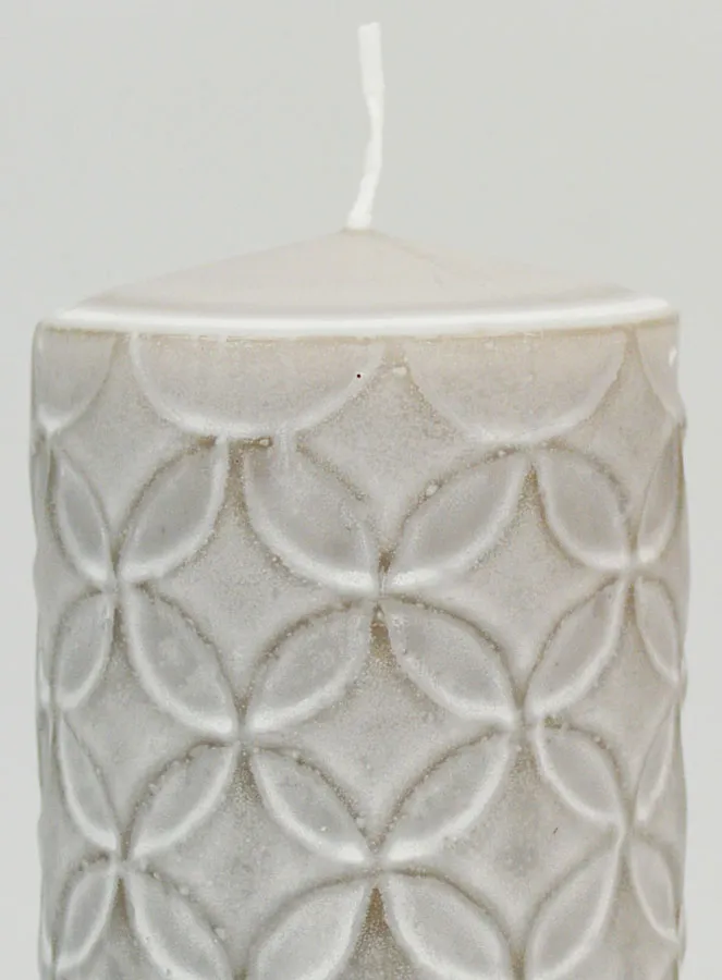 Ceramic Motif Tabletop Candle - Grey (pic 3)