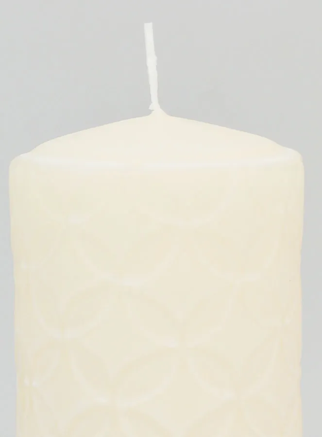 Ceramic Motif Tabletop Candle - Ivory (pic 3)